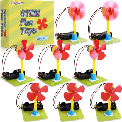 STEM Toys Science Kits, 8 Bulk Electric Circuit Kit for Kids Classroom, STEAM Activities Crafts Electrical Experiment 2nd 4th 5th Grade STEM Gifts, Build a Fan Activity Projects School Party Favors