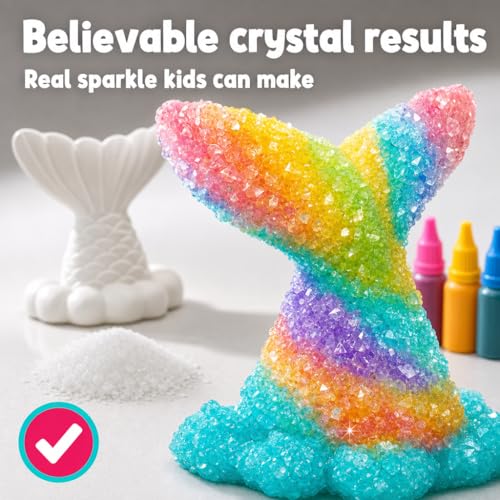 Crystal Growing Kit for Kids Ages 6-8, Mermaid STEM Science Craft Toy - color: Mermaid Crystal