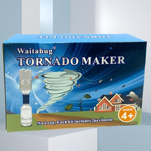 Tornado Maker, Weather Toys, Ultra-Light Aluminum Connecting Tube, Including 2 Empty Bottles, Watertight Tornado Toy, Suitable for Kids' Science Experiments (Silvery) - color: Silvery