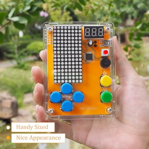 DIY Solder Project Game Kit with 5 Retro Classic Games for Electronic Soldering Practice and Learning, Comfortable Acrylic Case and Handheld Size, Ideal Gift for Family and Friends by VOGURTIME