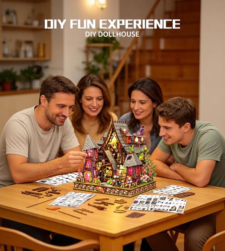 Spilay DIY Miniature House Kit for Adults, Miniature Dollhouse Building Kit - color: Strange Castle