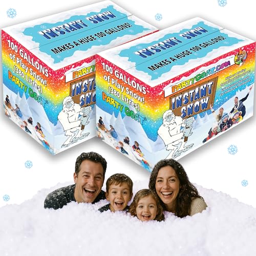 PARTY GOAT Bulk Fake Snow Powder, 200 Gal Instant Snow for Big Events, 33lb - size: 200 Gallons