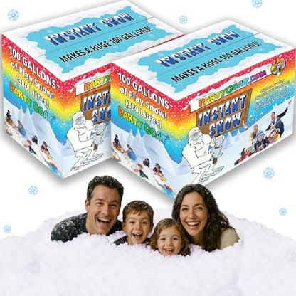 PARTY GOAT Bulk Fake Snow Powder, 200 Gal Instant Snow for Big Events, 33lb - size: 200 Gallons