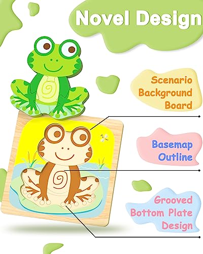 Benresive Wooden Toddler Puzzles, Montessori Toddler Toys for 1 2 Year Old - style: 6 PCS