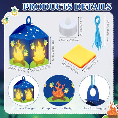Simgoing 12 Sets Camp Crafts Camping Campfire Vbs Tissue Paper Crafts Kit - style: Camp