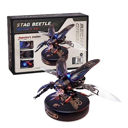 3D Metal Puzzles for Adults, DIY Model Kits to Build, 115 Pieces Mechanical Puzzle Stag Beetle, STEM Toy, for Adults（Stag Beetle）