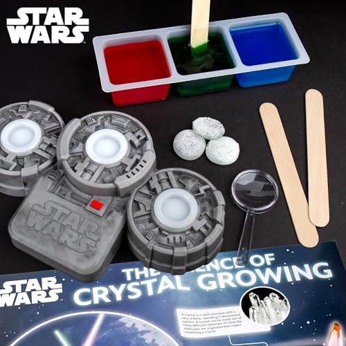 STAR WARS Glowing Crystals, Crystal Growing Kit with Light Up Display Stand, Grow 3 Colorful Crystals, Gift for 8 Year Old Boy, Merch, Toys for Boys Age 8-12 - color: Crystal-growing Kit