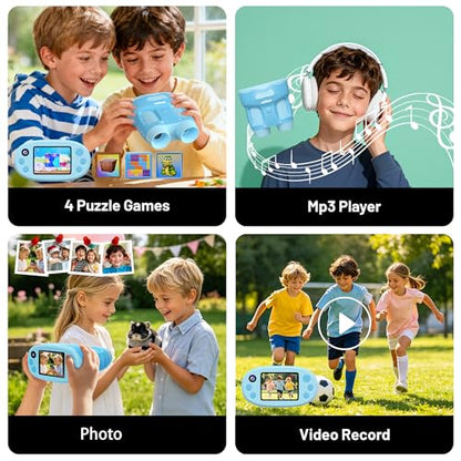 1000X Handheld Microscope for Kids 2.0" Screen 32GB Card Included - color: Blue