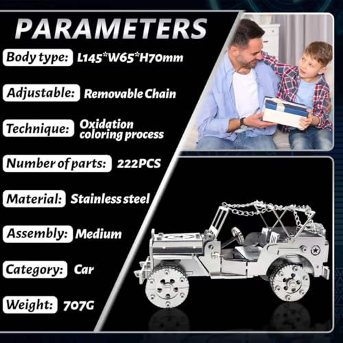 FILASLFT 3D Metal Puzzles for Adults,Mechanical Iron Blood Car 3D Puzzles - color: A4-iron Blood Car-silvery