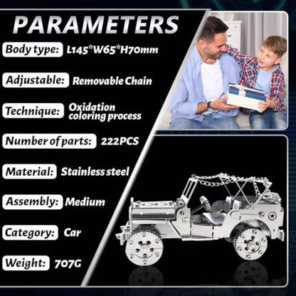 FILASLFT 3D Metal Puzzles for Adults,Mechanical Iron Blood Car 3D Puzzles - color: A4-iron Blood Car-silvery