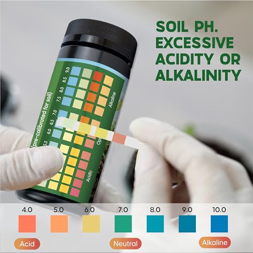 Soil Test Kit – 100 Soil pH Test Strips (3.5–9 Range) for Garden, Lawn & Indoor Plants – Easy At-Home Soil Testing