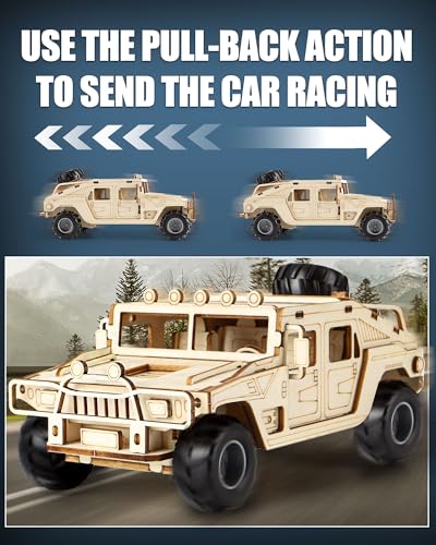 3D Wooden Puzzles Off-Road Model Car Kits to Build for Adults