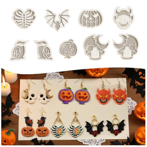 9pcs Halloween Polymer Clay Cutters - color: Halloween Skeleton