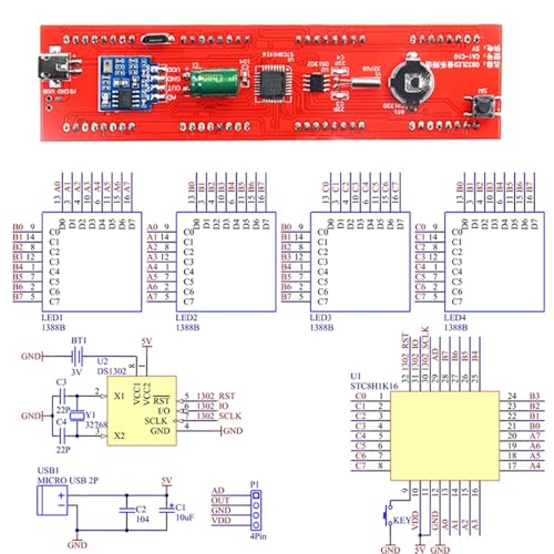 DIY Electronic Soldering kit dot Matrix Clock LED Music Spectrum Effects Pick up Rhythm Light Display SMD Soldering Project