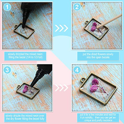 Inbagi 180 Pcs Open Bezels for Resin Jewelry, Hollow Frame Pendants Kit - color: Gold Silver and bronze, size: Classic