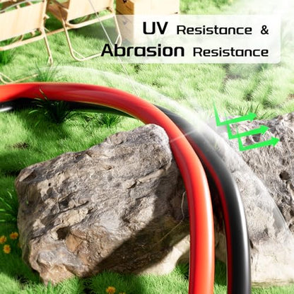 Bateria Power 2x50 Feet 8AWG (10mm²) Solar Panel Wire, Tinned Copper Solar Panel Extension Cable PV Wiring for Photovoltaic Solar System, Automotive RVs, Marine (50FT Red + 50FT Black) - color: Black+Red, size: 50Ft 8AWG
