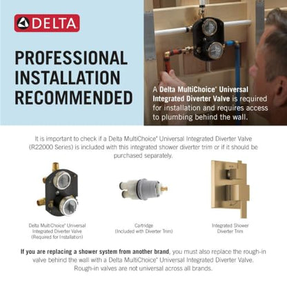 Delta Faucet T24959, Chrome Trinsic Contemporary Monitor 14 Series Valve Trim with 6-Setting Integrated Diverter - color: Chrome