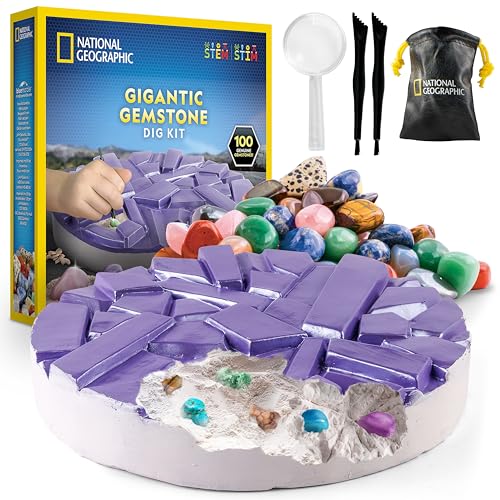 National Geographic Gigantic Gemstone Dig Kit with 100 Real Gems - style: 100 Stunning Gems