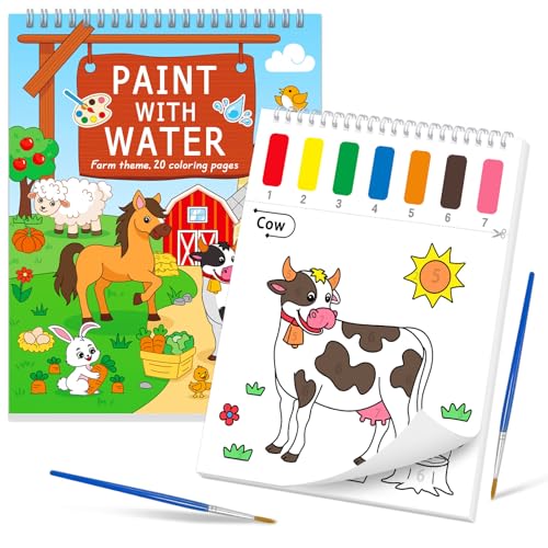 SOCOLER Paint with Water Coloring Books for Kids & Toddlers, Farm Theme - color: Farm