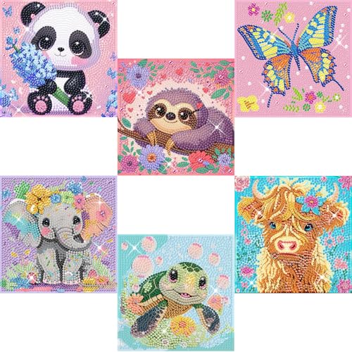 6 Pack Diamond Art Kits for Kids Teens, Diamond Painting for Kids 6X6 Inch - color: DPKK-3