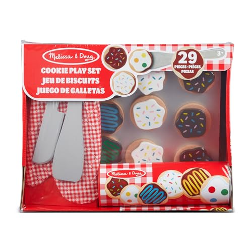 Melissa & Doug Slice & Bake Cookie Set with Wooden Play Food, Colorful Toppings & Play Kitchen Accessories, Preschool Learning Toys for Girls & Boys 3+