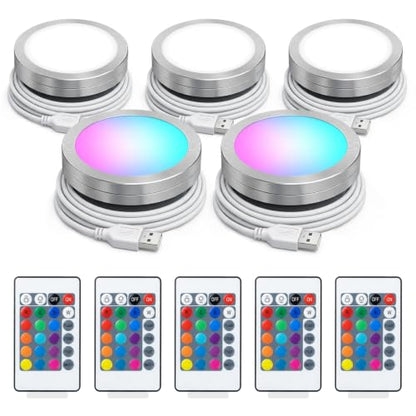 5 Pack RGB LED Lamp Kit for 3D Printed Light Box, Remote & Memory Function, USB 5V, Compatible with Bambu Lab X1/P1/A1 & MakerWorld Models, by CreatryLab - size: 5 PACK