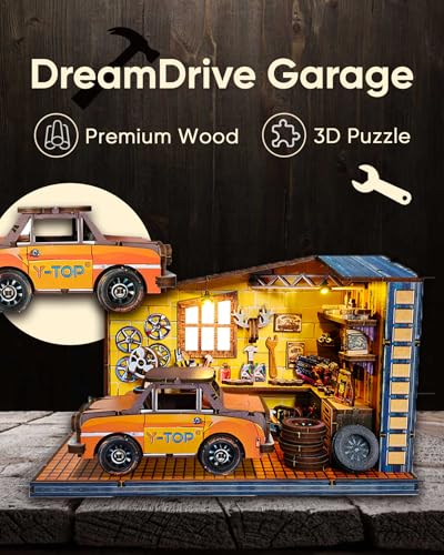 DIY Miniature House Kit Dollhouse Kit for Adults to Build Mini Garage - color: Dream Repair Factory