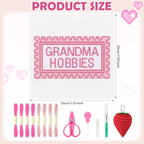 XunYee 17 Pcs Grandma Hobbies Needlepoint Kit for Beginners Adults Starters - style: Grandma Hobbies
