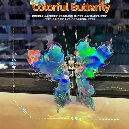Adult 3D Metal Puzzle, Punk Butterfly Metal Model Set, 3D Puzzle Mechanical Insect Building Blocks, Fun DIY Assembly, high-end Men's Gifts - color: Colorful Butterfly