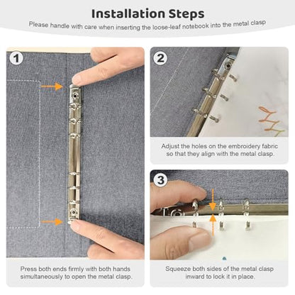 Vipxsa Embroidery Stitch Book Kit for Beginners, 138 Patterns with Embroidery Hoop & 87 PCS Tools, Portable Loose-Leaf Beginner Embroidery Kit Hand Embroidery Starter Kit for Adults DIY Craft Lovers