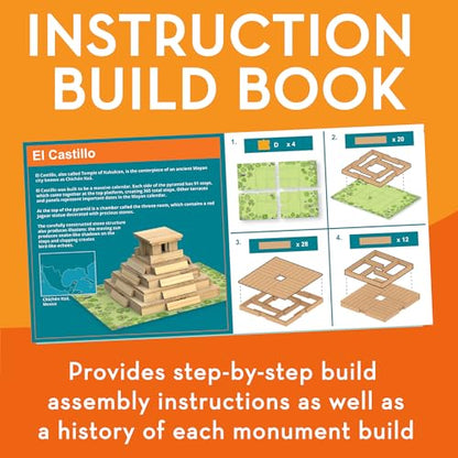 MindWare KEVA Models Monuments - 154 Wooden Building Planks & Step-by-Step Instructions to Build Iconic World Landmarks