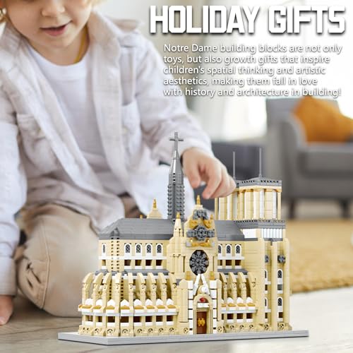 Notre Dame Cathedral Miniature Block Set (2908 Pieces) - Landmark Model Puzzle Toy, Suitable for Children and Adults as a Gift - style: Notre Dame Cathedral