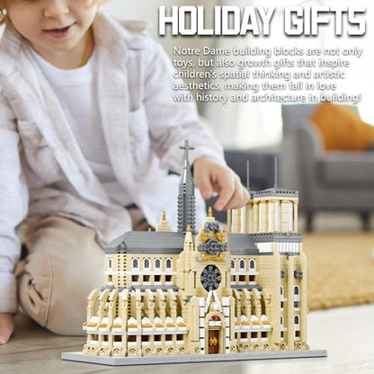 Notre Dame Cathedral Miniature Block Set (2908 Pieces) - Landmark Model Puzzle Toy, Suitable for Children and Adults as a Gift - style: Notre Dame Cathedral