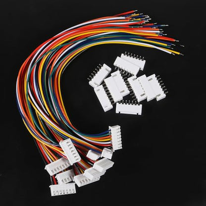 ACEIRMC 10Pairs JST-XH Connector Kit, XH 2.54mm 7 Pin Header Male and Female Connectors Plug Adapter with Flat Wire Cable 200mm 26AWG Compatible with JST XH (7P) - color: 7P