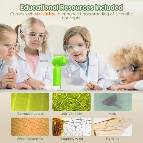 Hayve Handheld Digital Microscope for Kids 1000X CM4 Pocket Microscope - color: Green