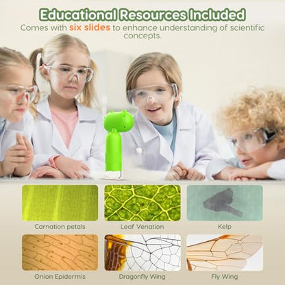 Hayve Handheld Digital Microscope for Kids 1000X CM4 Pocket Microscope - color: Green
