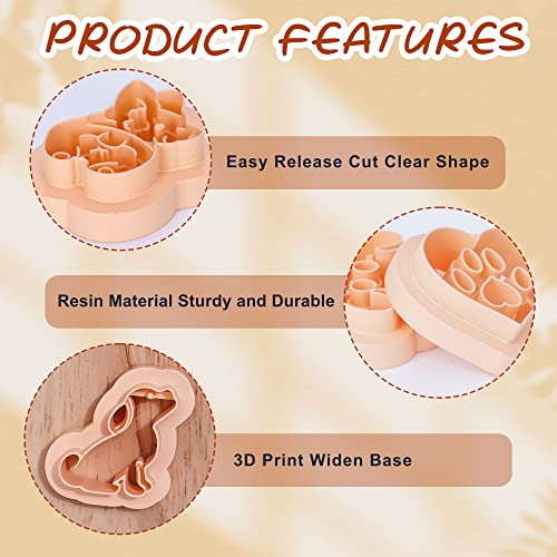 Puocaon Puppy Face Polymer Clay Cutters - 11 Shapes, Embossing Cute Dog Clay Cutters for Jewelry Making, Paw Print Clay Earring Cutters
