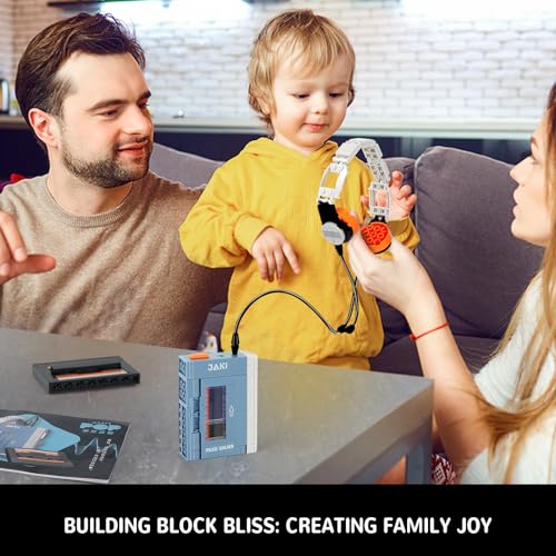 NEWABWN Retro Cassette Player Building Set with Headphones Display Model - style: A