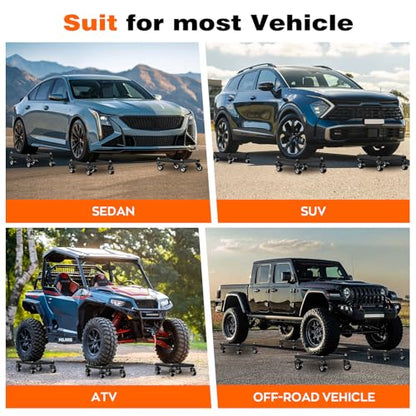 Heavy Duty Car Wheel Dolly, Car Dolly Set 2 Pack, Portable Moving Dolly for Motorcycles, Boats,Cars, ATV, SUV, etc.