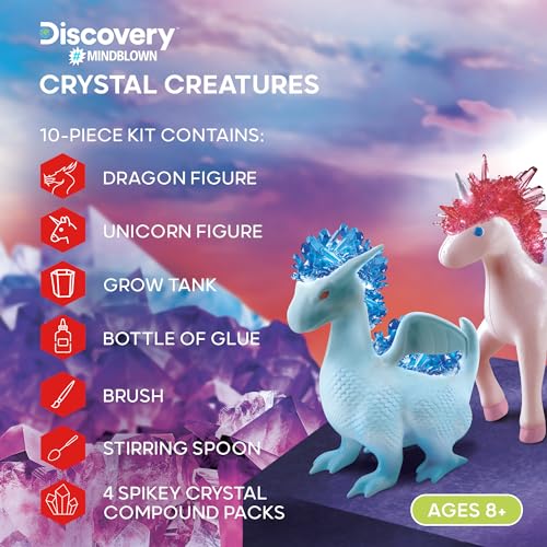Discovery™ Dragon & Unicorn Crystal Grow Kit, DIY STEM Activity Set, Educational Arts & Crafts for Kids, Children's Chemistry & Science Learning Toy, Fun & Safe Science Project Gift Ages 8+