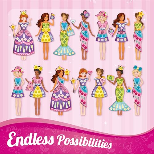 Imagimake DIY Magnetic Dress-Up Princess, 30 Magnetic Dresses & Accessories - style: Princess
