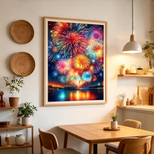 5D Colorful Fireworks Diamond Art kits for Adults Beginners 12x16inch - color: KM1347-1