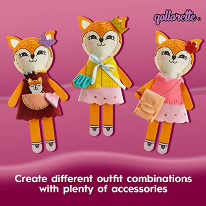 qollorette Felt Sewing Kit for Children, Make Your Own Fox Toy, Kids' Craft Kit - Make A Friend Sew Kit - Beginner Sewing Kit for Kids, Learn to Sew & Play - color: Fox