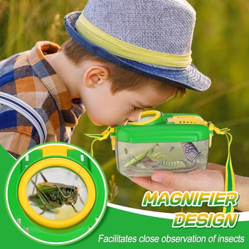 2Sets Bug Catcher for Kids - Sturdy Bugs Catching Kit Gifts with Binoculars Butterfly Net Collector Insect Catcher Tweezer, Bug Habitat Outdoor Explorer Kit for 3 4 5 6 7 8 Children