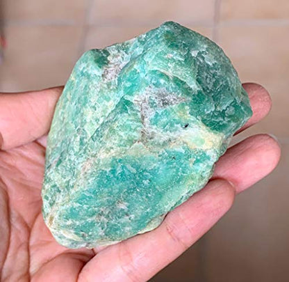 Zenkeeper 1Lb Amazonite Crystal Stone Natural Raw Stones & Fountain Rocks for Tumbling, Cabbing, Polishing, Wire Wrapping, Wicca & Reiki Crystal Healing - color: Amazonite