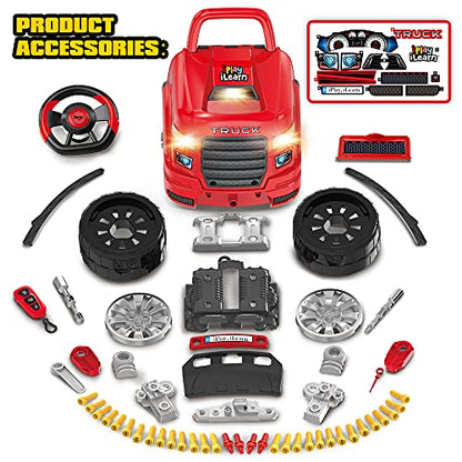 iPlay, iLearn Large Truck Engine Toy, Kids Mechanic Car for Toddler Age 3-5