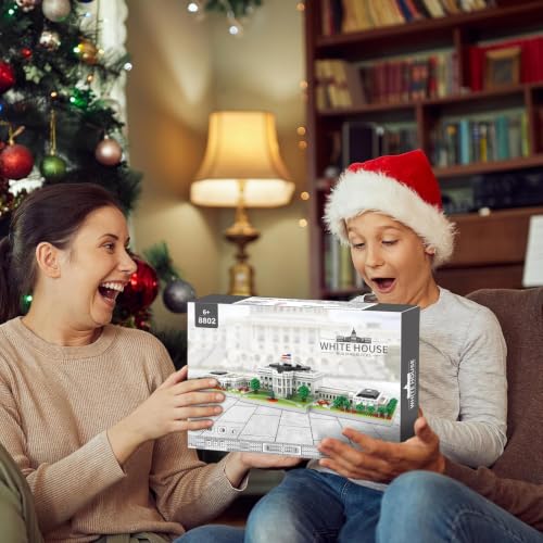 CAXIMSY White House Model Micro Mini Building Block Sets for Adults Architecture Landmark Series Kit Toy Gift for Kids 3000 Pieces - color: White House
