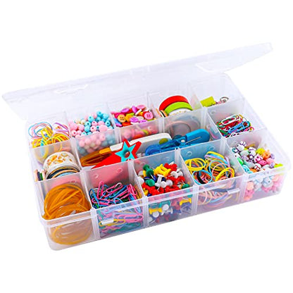 Exptolii 15 Large Grids Plastic Organizer Box with Dividers, Clear Compartment Container Storage for Washi Tapes Beads Crafts Jewelry Fishing Tackles, Size 11 x 6.3 x 2.2 in - size: 1x Large 15 Grids