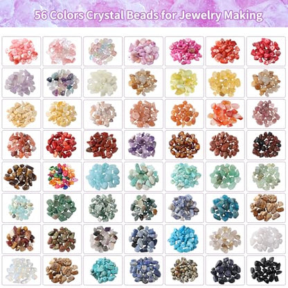 Quefe 56 Colors 1800pcs Crystal Beads Jewelry Making Supplies Kit - color: 56 Colors
