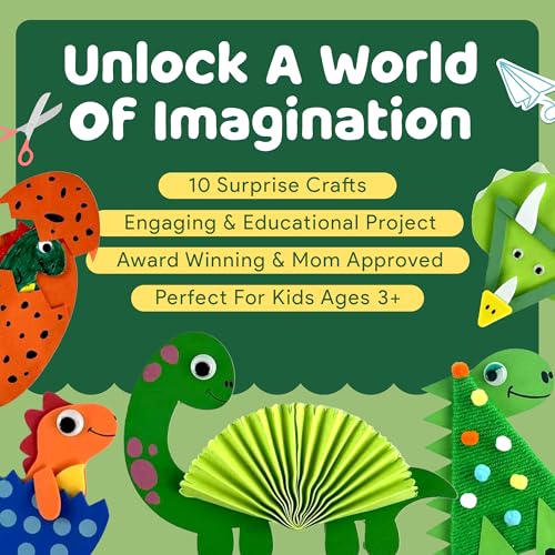 Mumaloo Kids Craft Kit – 10 Dinosaur Art Activities, Ages 4–8 - color: Dinosaur